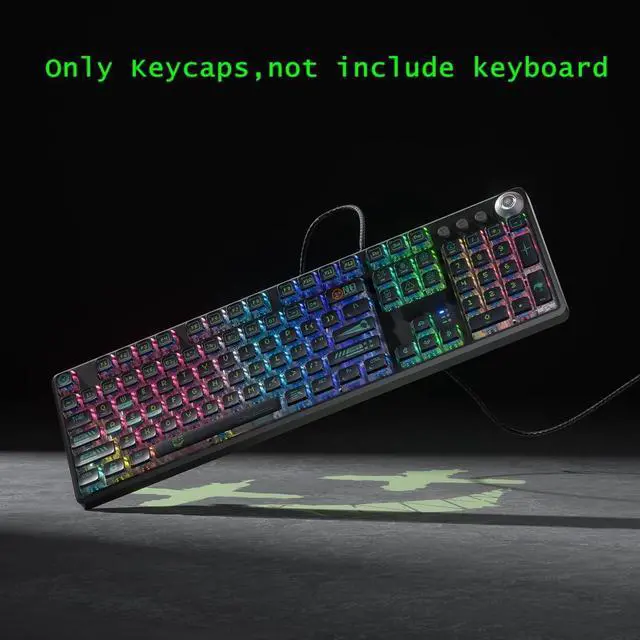 Alt view image 4 of 7 - Custom Pudding Keycaps Set 104 Keycaps,PBT Double Shot Backlight OEM Profile Keycap for ANSI (US) Standard Layout Mechanical Gaming Keyboards,Full Size,TKL,60% (Pudding NO.1)