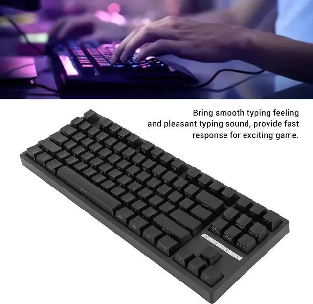 Alt view image 4 of 7 - 80 Percent Mechanical Gaming Keyboard, RGB Backlit 3 Mode Connection BT 5.0 Type C Wired 87 Keys Brown Switch, for 10 for Android