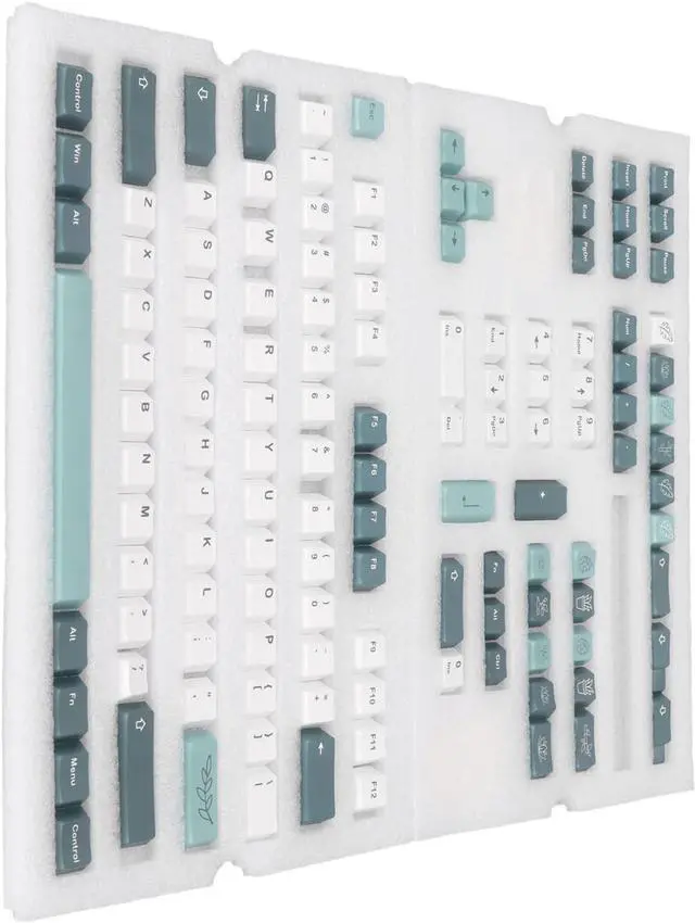 Alt view image 2 of 7 - 128 Key PBT Keycap Set, Mechanical Keyboard Accessory, DIY Replacement with Contrast Colors, Cherry Height, Universal Compatibility, Ergonomic Design (Botanical Garden)