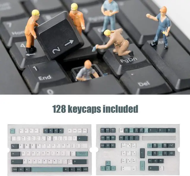 Alt view image 3 of 7 - 128 Key PBT Keycap Set, Mechanical Keyboard Accessory, DIY Replacement with Contrast Colors, Cherry Height, Universal Compatibility, Ergonomic Design (Botanical Garden)