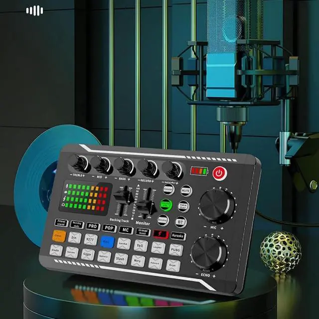 Alt view image 4 of 7 - Live Sound Card with DJ Mixer Effects & Voice Changer, Live Sound Card Audio Mixer, Sound Card for Live Streaming, 16 Special Effects Ambient Sounds, Professional Sound Mixer Board. (Set-A)