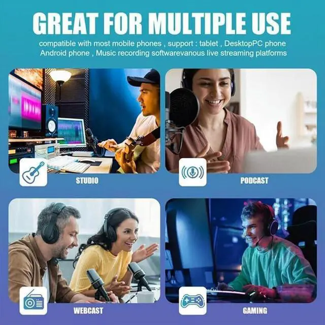 Alt view image 6 of 7 - Live Sound Card with DJ Mixer Effects & Voice Changer, Live Sound Card Audio Mixer, Sound Card for Live Streaming, 16 Special Effects Ambient Sounds, Professional Sound Mixer Board. (Set-A)