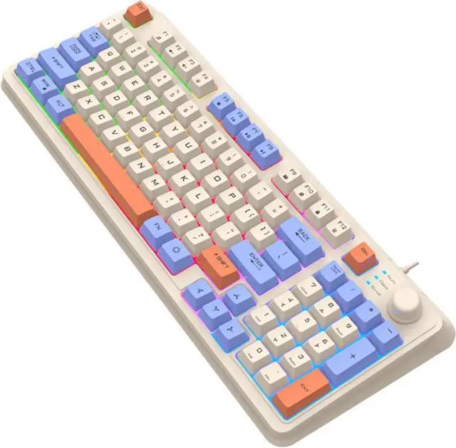 Main image of Luinous Gâing Keyboard - Game Mechanical Keyboard | Rainbow Backlit Keyboard | Rainbow Led Gamming Keyboard with 94 Keys, Compact Numeric Pad, Separate Volume Buttons, PC Keyboard