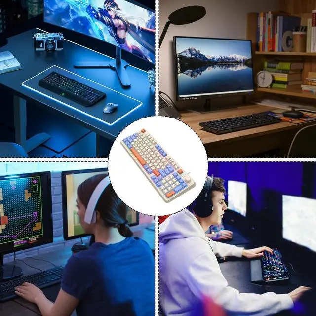 Alt view image 2 of 7 - Luinous Gâing Keyboard - Game Mechanical Keyboard | Rainbow Backlit Keyboard | Rainbow Led Gamming Keyboard with 94 Keys, Compact Numeric Pad, Separate Volume Buttons, PC Keyboard