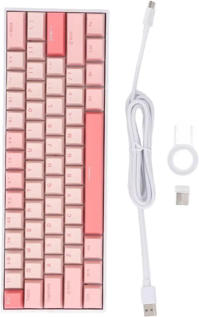 Alt view image 7 of 7 - RGB Mechanical Keyboard, 61 Key 3.0 5.0 Type C Wired Blue Switch for iOS