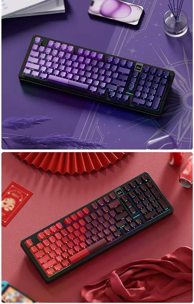 Alt view image 6 of 7 - PBT keycaps,Double Shot Shine Through Custom Keycaps,Gradient Keycaps,Side Printed Keycap,Shine Through keycap for Mechanical Gaming Keyboards,Blue