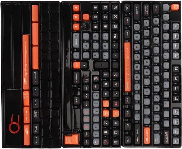Alt view image 6 of 7 - 154 Key PBT Keycap Set, XDA Height, Five Sided Thermal Sublimation, Mechanical Keyboard Compatible, for 61/87/98/104/108 Keys, with Keycap Puller