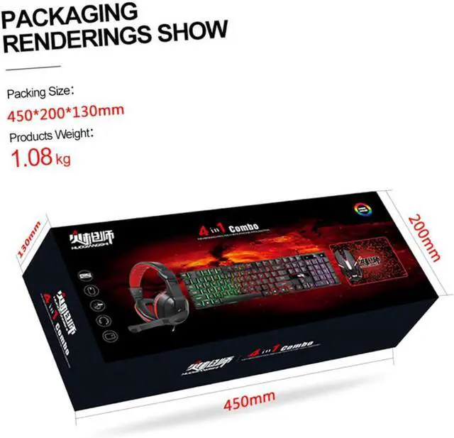 Alt view image 3 of 7 - DOITOOL Gaming Keyboard Mouse Set Led Backlit Large Mouse Pad Headset Ergonomic Design