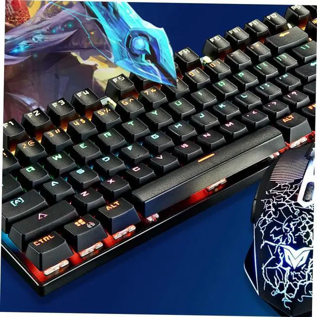 Alt view image 2 of 7 - jojofuny Led Backlit Mechanical Keyboard 104 Key Non-Conflict Wired RGB Gaming Keyboard for
