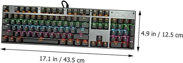 Alt view image 6 of 7 - jojofuny Led Backlit Mechanical Keyboard 104 Key Non-Conflict Wired RGB Gaming Keyboard for