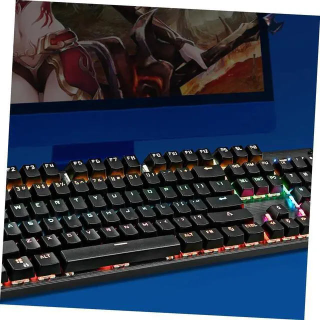 Alt view image 4 of 7 - jojofuny Led Backlit Mechanical Keyboard 104 Key Non-Conflict Wired RGB Gaming Keyboard for