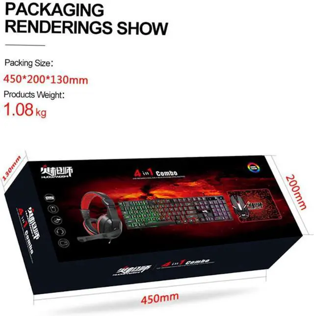 Alt view image 4 of 7 - LIFKICH Complete Gaming Bundle: Keyboard Mouse Headset Pad Led Backlit Keyboard Gaming Mouse Set Canada
