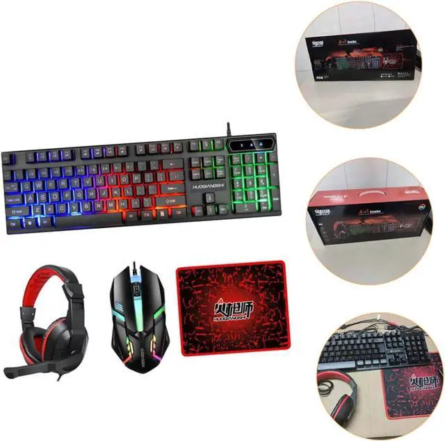 Alt view image 6 of 7 - LIFKICH Complete Gaming Bundle: Keyboard Mouse Headset Pad Led Backlit Keyboard Gaming Mouse Set Canada