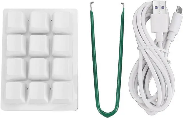 Alt view image 5 of 7 - RGB Mini 12 Key Gaming Keyboard, USB C Wired Macro Mechanical Keypad, Red Switch, Shortcut Custom Gaming Keyboard PC Keypad Key Board for Office Work Game (White)