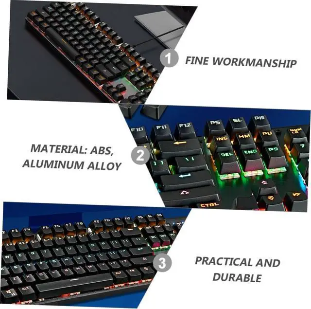 Alt view image 3 of 7 - Hoement RGB Backlit Mechanical Gaming Keyboard High Rebound Ergonomic Design for Computer USB Wired Black
