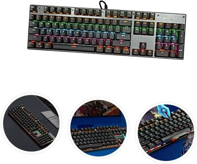 Alt view image 4 of 7 - Hoement RGB Backlit Mechanical Gaming Keyboard High Rebound Ergonomic Design for Computer USB Wired Black