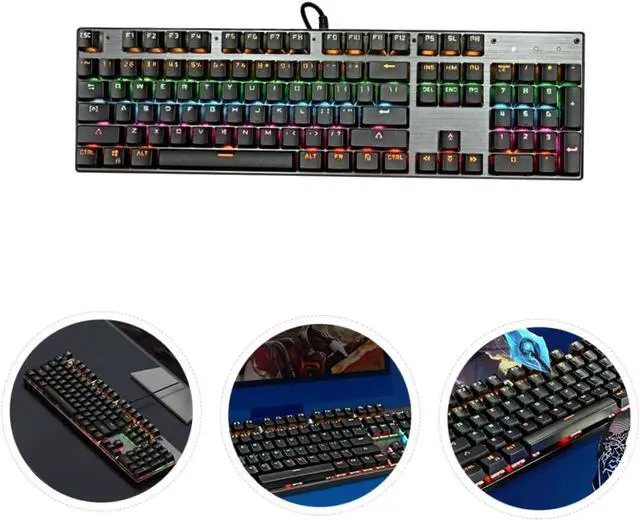 Alt view image 4 of 7 - KONTONTY Gaming Mechanical Keyboard RGB Backlit Hot Swap Design Office Computer Keyboard Ergonomic Layout