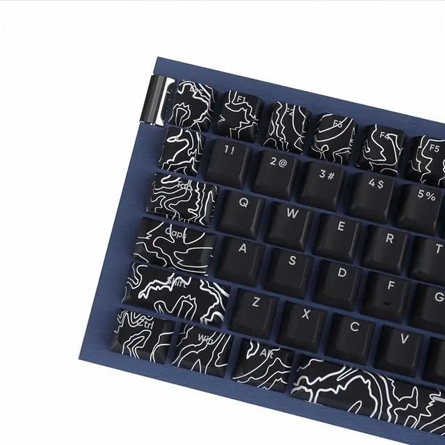 Alt view image 6 of 7 - 108 Key Key Cap Customs Line White Key Cap Set Front Print Backlit Keycap Mechanical Keyboard