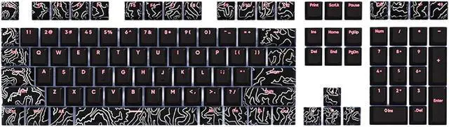 Main image of 108 Key Key Cap Customs Line White Key Cap Set Front Print Backlit Keycap Mechanical Keyboard