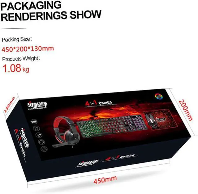 Alt view image 5 of 7 - Uonlytech Premium Gaming Keyboard Mouse Pad Headset Set Led Backlit Comfortable for Extended Gaming Easy to