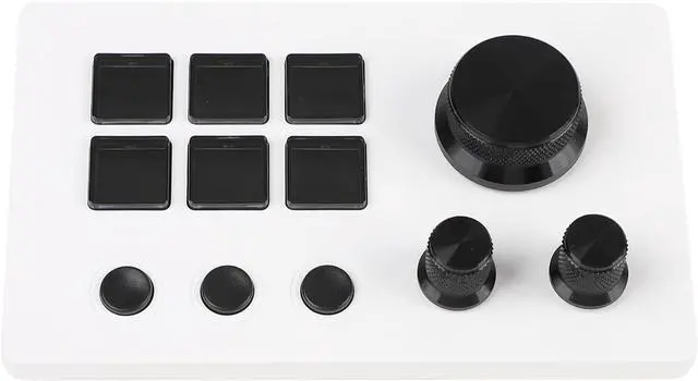 Main image of Visual Keyboard, 6 Keys LCD Custom Buttons Visual Keyboard, 6 Touch Spring Keys Custom Keyboard Desktop Centralized Console Game Stream Keyboard,for OBS for Twitch for OS (White)