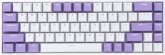 Main image of Portable 60% Mechanical Gaming Keyboard, Red Switch, RGB Multi Light Modes Compact 68 Keys 2.4G BT Type C Wired Keyboard for for Android for iOS