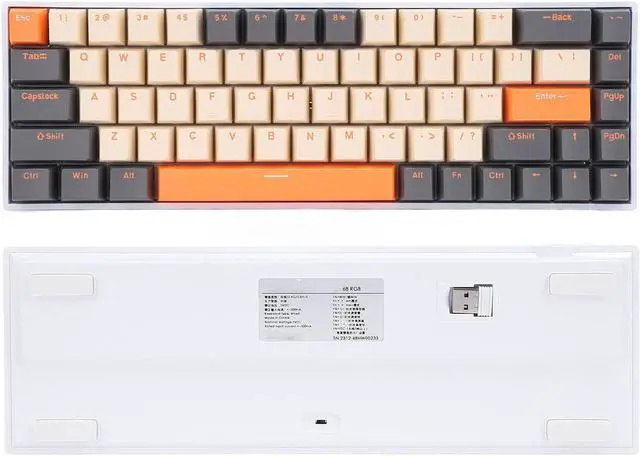 Alt view image 7 of 7 - Best 68 Keys RGB Backlit Red Switch Keyboard, 3 Modes BT3.0 5.0 Type C Wired, 3000mAh, for Computer, iOS Wins XP with Strong Compatibility