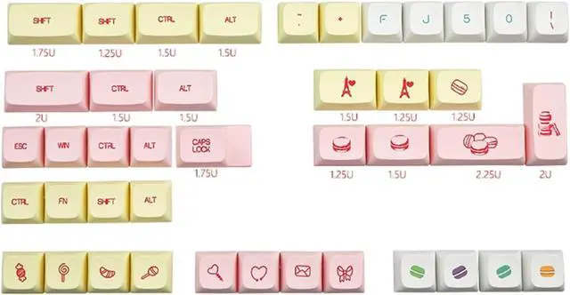 Alt view image 5 of 7 - Upgraded Mechanical Keyboard Key Caps Colorful 146 Pieces Colored Key Caps Set