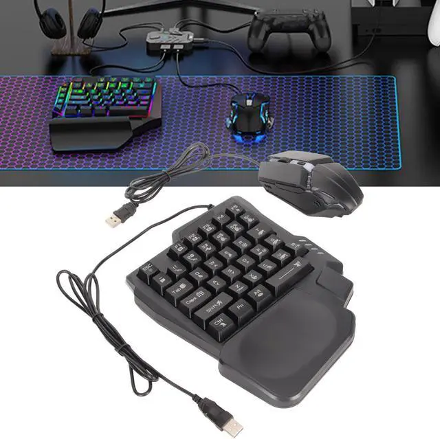 Alt view image 3 of 7 - Mobile Game Keyboard and Converter Kit - Enhance Mobile Gaming Performance with RGB One - Handed Keyboard and Sensitivity Gaming