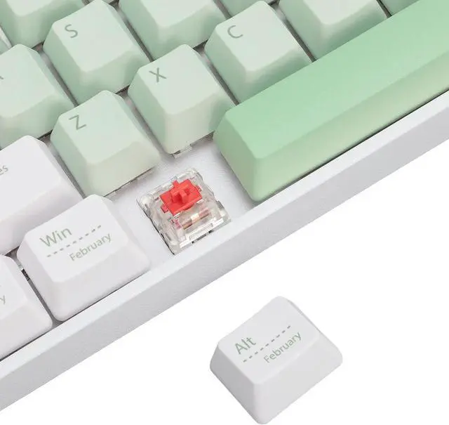 Alt view image 6 of 7 - 60% Mechanical Gaming Keyboard, 2.4G Wire Less RGB Backlit Mechanical Keyboard with Red Switch, Full Key Hot Swappable, 61 Keys Wired Mini Keyboard for PC Gamer