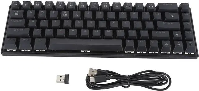 Alt view image 5 of 7 - Mechanical Gaming Keyboard, Hot Swappable Mechanical Keyboard 2.4G 2000mAh Blue Switches 3 Modes 61 Keys for Smartphones for 7 8 10 11 (Black)