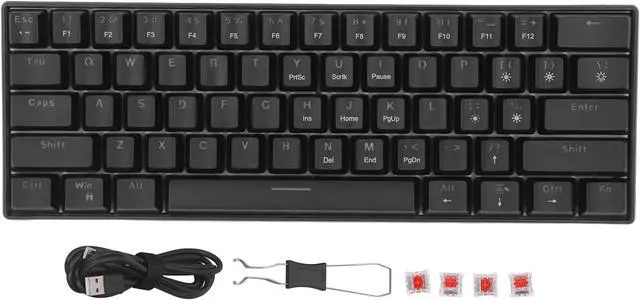 Main image of RockVOQRN Mechanical Gaming Keyboard Compact Red Switches Portable LED Backlit Mini Keyboard for Windows PC Laptop Gaming