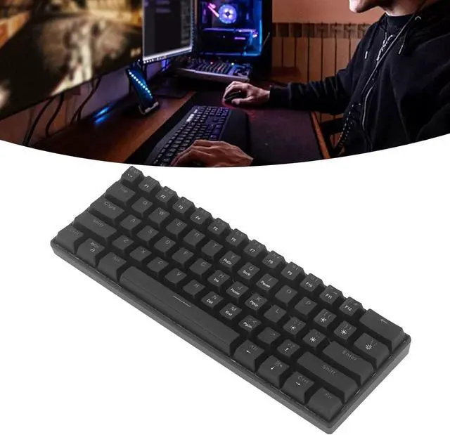 Alt view image 3 of 7 - RockVOQRN Mechanical Gaming Keyboard Compact Red Switches Portable LED Backlit Mini Keyboard for Windows PC Laptop Gaming