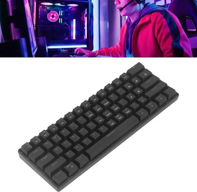 Alt view image 4 of 7 - RockVOQRN Mechanical Gaming Keyboard Compact Red Switches Portable LED Backlit Mini Keyboard for Windows PC Laptop Gaming