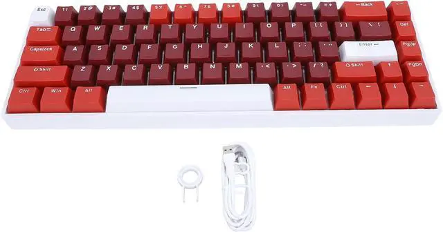 Alt view image 7 of 7 - Portable 60% Mechanical Gaming Keyboard, RGB Dynamic Backlit Compact 68 Keys Mini Wired Office Keyboard with Red Switch for Laptop PC