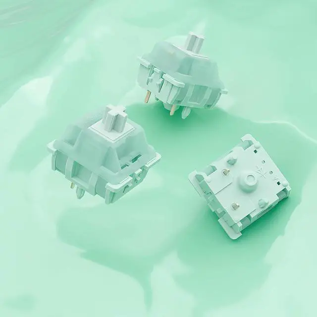 Alt view image 6 of 7 - Kutethy X Gateron Jade Series Mint Keyboard Switch for Mechanical Gaming Keyboard,Dual-Stage Spring 5-Pin Linear Pre-Lubed Switches(Mint,45Pcs)