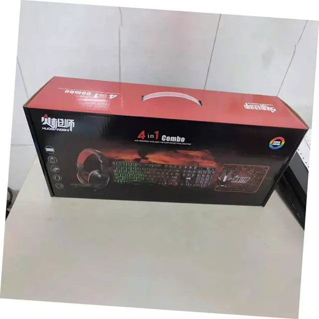 Alt view image 2 of 7 - GAROZATION 1set Wired Gaming Keyboard Backlit Keyboard Gaming Mouse Headset Mouse Pad Ergonomic Design Keys for