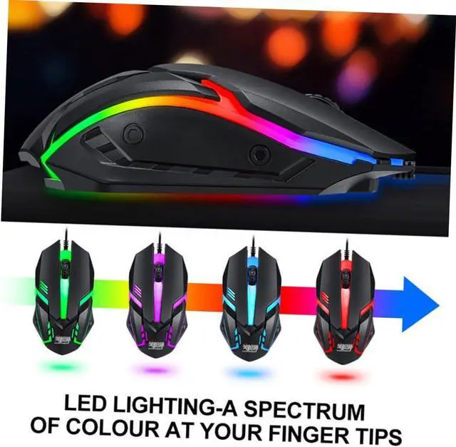 Alt view image 6 of 7 - GAROZATION 1set Wired Gaming Keyboard Backlit Keyboard Gaming Mouse Headset Mouse Pad Ergonomic Design Keys for