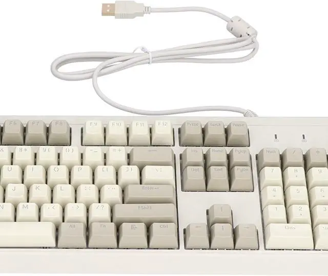 Alt view image 3 of 7 - Gaming Keyboard,Mechanical Gaming Keyboard,PBT Spherical Keycaps,Vintage Stable 14 Lighting Effects Mechanical Keyboard for PC Gamers (Blue Switch)