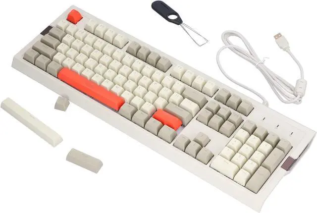 Alt view image 7 of 7 - Gaming Keyboard,Mechanical Gaming Keyboard,PBT Spherical Keycaps,Vintage Stable 14 Lighting Effects Mechanical Keyboard for PC Gamers (Blue Switch)