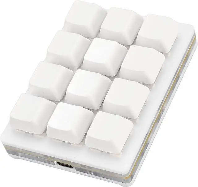 Main image of RGB Mini 12 Key Gaming Keyboard, USB C Wired Macro Mechanical Keypad, Red Switch, Shortcut Custom Gaming Keyboard PC Keypad Key Board for Office Work Game (White)