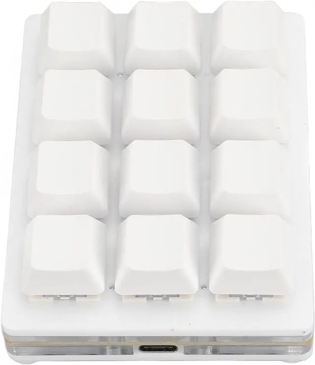 Alt view image 6 of 7 - RGB Mini 12 Key Gaming Keyboard, USB C Wired Macro Mechanical Keypad, Red Switch, Shortcut Custom Gaming Keyboard PC Keypad Key Board for Office Work Game (White)