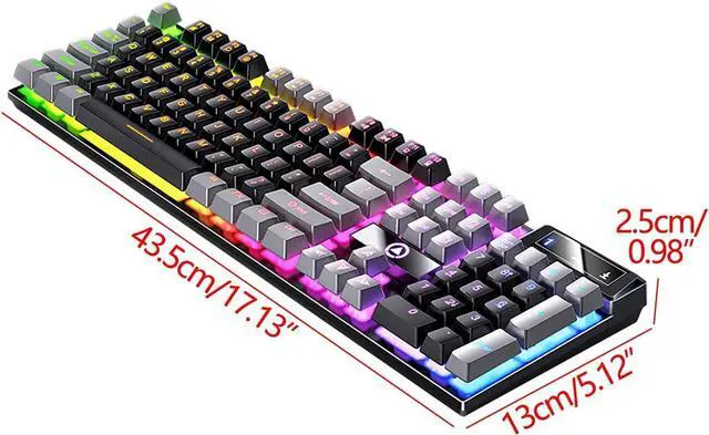 Alt view image 2 of 4 - Lovskoo Floating Gaming Keyboard RGB Backlit Keyboard USB Wired Mechanical Keyboard Ergonomic Portable Keyboard for Computer Laptop Light Up Keyboard Cool Gaming Accessories
