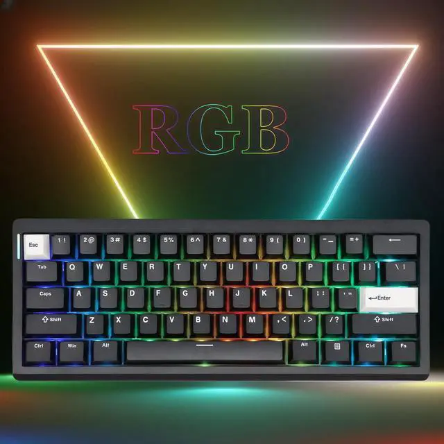Alt view image 7 of 7 - Cmokifuly GMK61 60% Mechanical Keyboard,Tri-Mode PBT Keycaps Linear Switches 61 Keys,South-Facing RGB Gasket Mounted Plate Gaming Keyboard for Win/MAC (Black, Brown Switch)