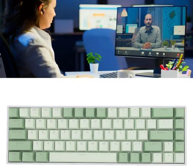 Alt view image 4 of 7 - 60% Gaming Mechanical Keyboard, 68 Key RGB Backlit Keyboard, Triple Mode BT5.0/2.4G Cordless/USB C Hot Swappable Mechanical Keyboard for Android