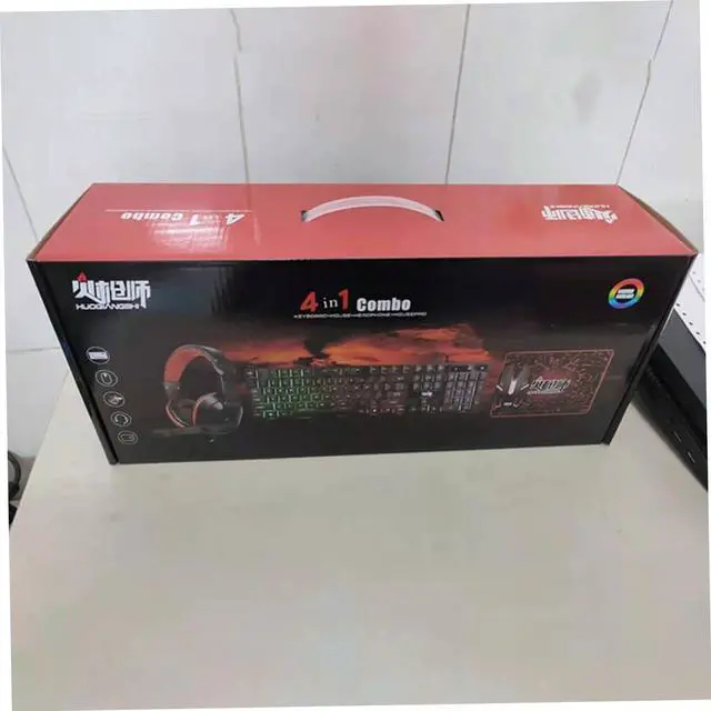 Alt view image 2 of 7 - CAXUSD 1set Backlit Keys Wired Keyboard Mouse Headset Mouse Pad for Gaming and Office Use Ergonomic Design