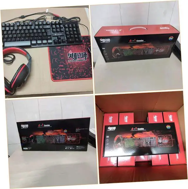 Alt view image 3 of 7 - CAXUSD 1set Backlit Keys Wired Keyboard Mouse Headset Mouse Pad for Gaming and Office Use Ergonomic Design