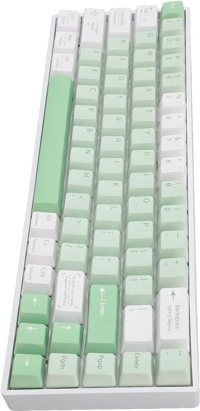 Alt view image 5 of 7 - 60% Wired Mechanical Gaming Keyboard, RGB Backlit 68 Keys Office Keyboard, 2.4G & BT & Type C Wired Compact Mechanical for for HarmonyOS for Android for iOS, Blue Switch