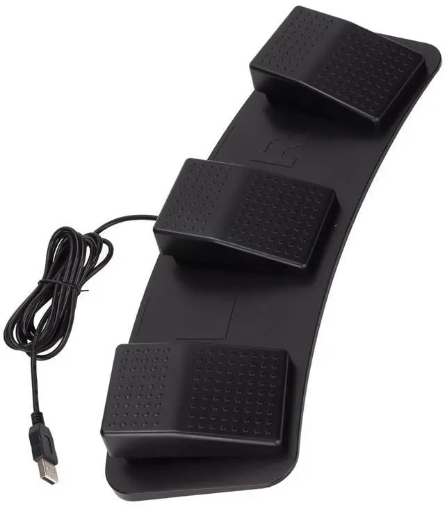 Alt view image 6 of 7 - USB Triple Foot Switch Pedal, Programmable USB Foot Control Keyboard Action Switch Pedal HID, Multifunctional Ergonomic Triple USB Foot Pedal for Video Game Office (FS23_PM (Mechanical Switch))