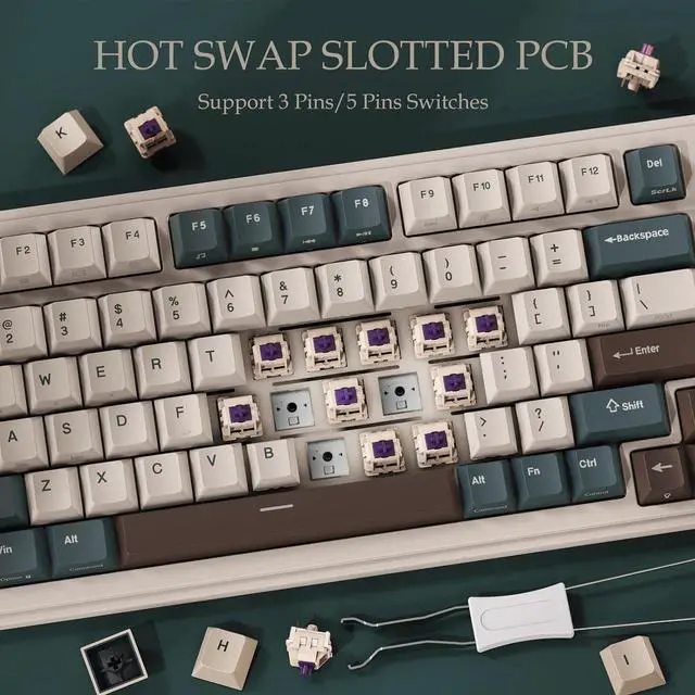 Alt view image 5 of 7 - KZZI K98 Wireless Mechanical Keyboard, Triple Mode BT/2.4G/USB-C Custom RGB Backlit Gaming Keyboard, Gasket Structure, Pre-lubed Hot Swappable Linear Switch